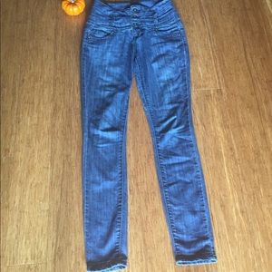 High Waisted Blue Skinny Jeans